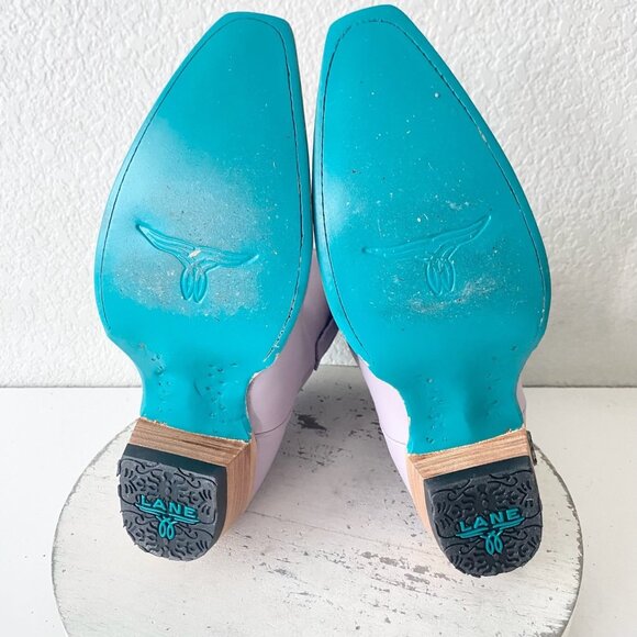 Lane EMMA JANE Womens Cowboy Bootie 9 Purple Western Cowgirl Short Ankle Boots - Picture 8 of 11